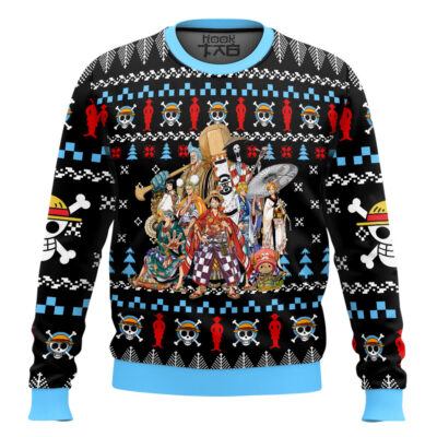 Hooktab Straw Hat Crew One Piece Ugly Christmas Sweater