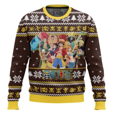 Hooktab Straw Hat Pirates Crew One Piece Ugly Christmas Sweater