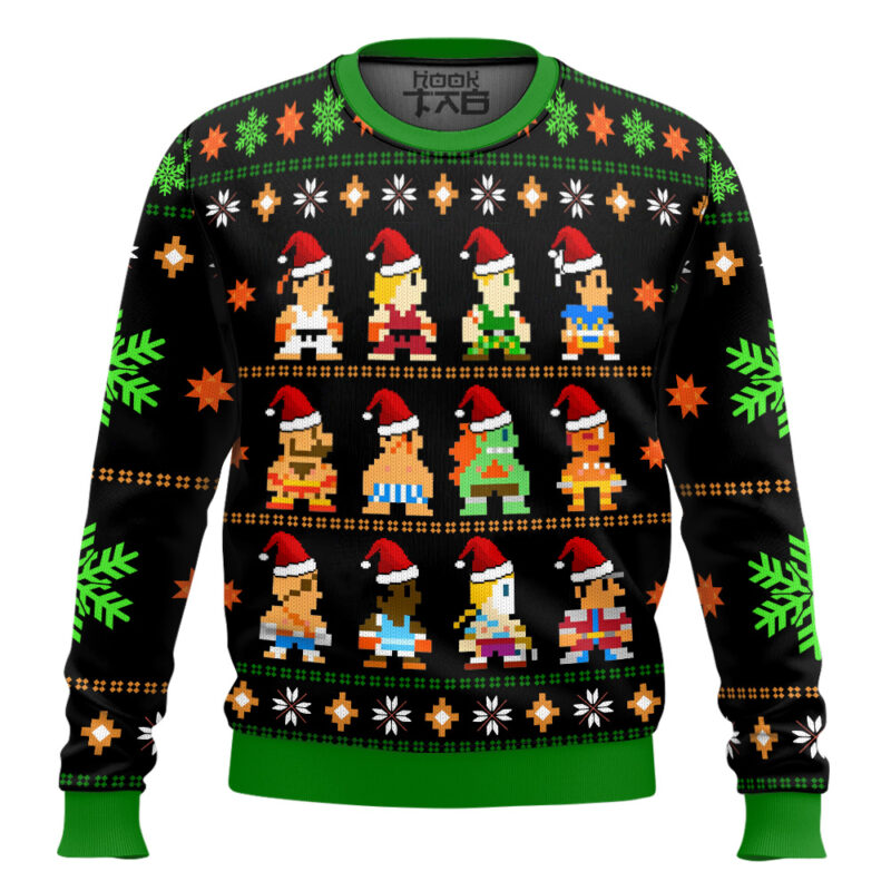 Hooktab Street Fighter Classic Collection Ugly Christmas Sweater