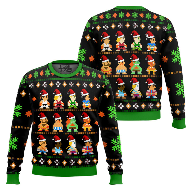 Hooktab Street Fighter Classic Collection Ugly Christmas Sweater Hooktab Street Fighter Classic Collection Ugly Christmas Sweater
