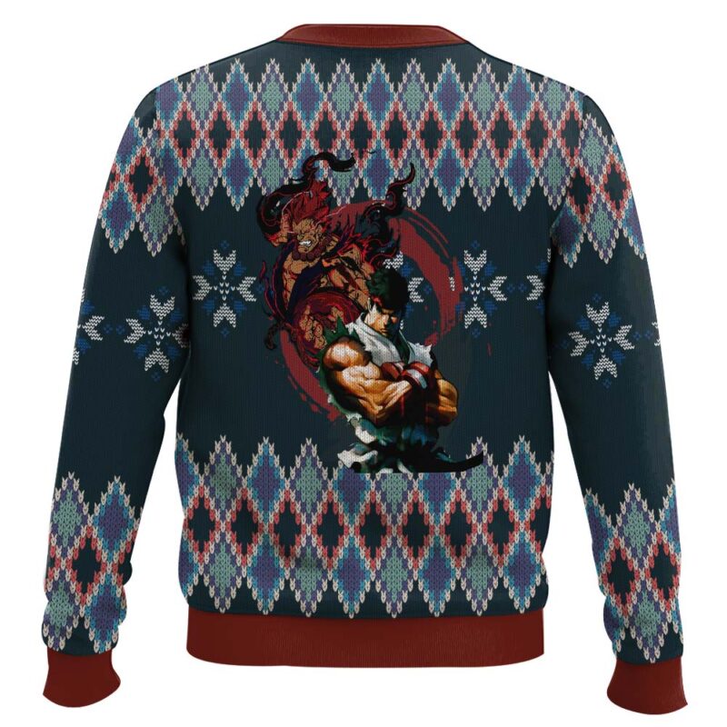 Hooktab Street Fighter Ryu vs. Akuma Ugly Christmas Sweater Hooktab Street Fighter Ryu vs. Akuma Ugly Christmas Sweater