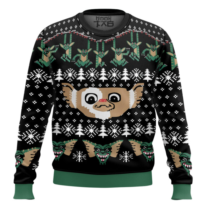 Hooktab Stripe Gizmo Gremlins Ugly Christmas Sweater