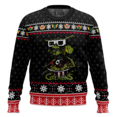 Hooktab Stripe Gremlins Ugly Christmas Sweater