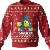 Hooktab Stuck In Holiday Mode Minions Ugly Christmas Sweater
