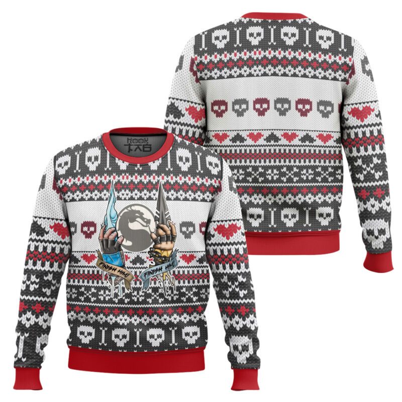 Hooktab Sub-Zero And Scorpion Finish Him Mortal Kombat Ugly Christmas Sweater Hooktab Sub-Zero And Scorpion Finish Him Mortal Kombat Ugly Christmas Sweater