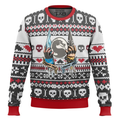 Hooktab Sub-Zero And Scorpion Finish Him Mortal Kombat Ugly Christmas Sweater