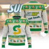Hooktab Subway Fast Food Ugly Christmas Sweater