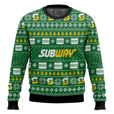 Hooktab Subway Pete's Sandwiches Ugly Christmas Sweater