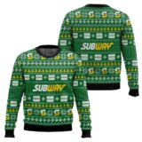 Hooktab Subway Pete's Sandwiches Ugly Christmas Sweater
