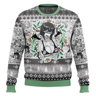 Hooktab Succubus Waifu Material Ahegao Ugly Christmas Sweater