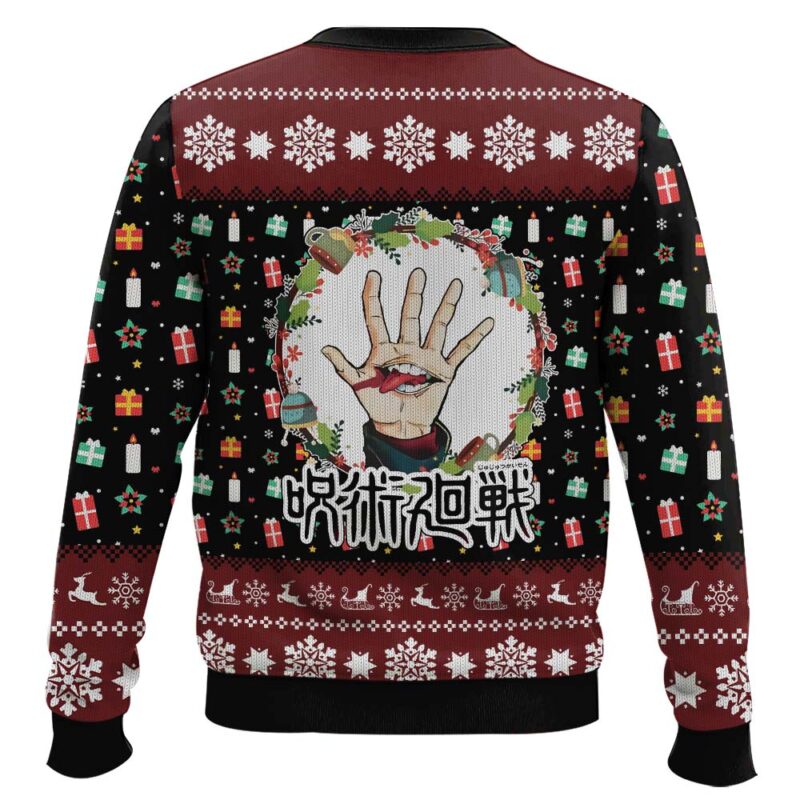 Hooktab Sukuna Santa Jujutsu Kaisen Ugly Christmas Sweater Hooktab Sukuna Santa Jujutsu Kaisen Ugly Christmas Sweater