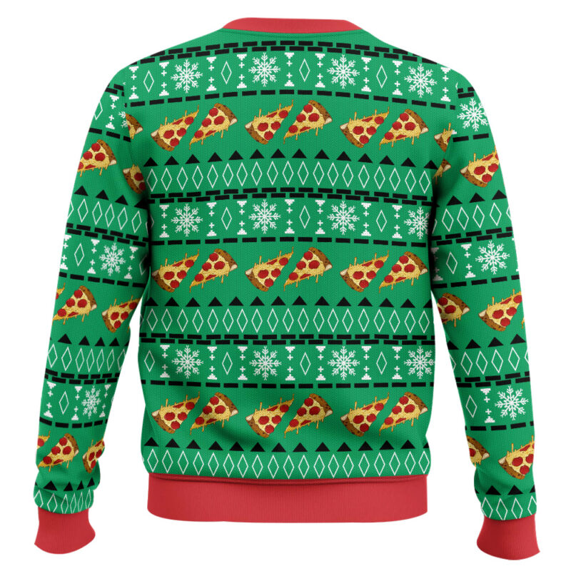 Hooktab Super Cat Riding Pizza Ugly Christmas Sweater Hooktab Super Cat Riding Pizza Ugly Christmas Sweater