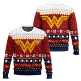 Hooktab Super Heroes Wonder Woman Ugly Christmas Sweater