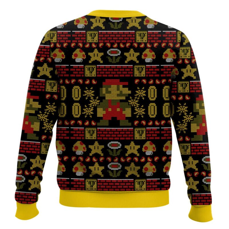 Hooktab Super Mario 1-Up Mushroom Ugly Christmas Sweater Hooktab Super Mario 1-Up Mushroom Ugly Christmas Sweater
