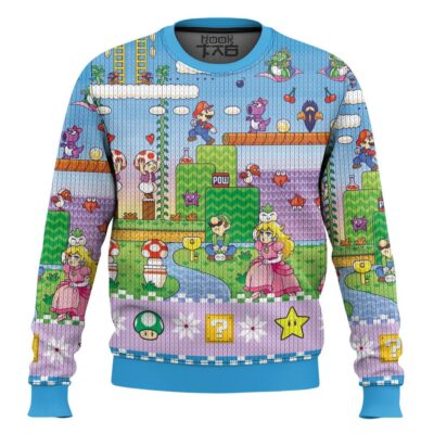 Hooktab Super Mario Adventure Ugly Christmas Sweater