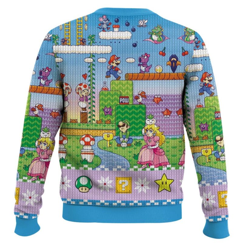Hooktab Super Mario Adventure Ugly Christmas Sweater Hooktab Super Mario Adventure Ugly Christmas Sweater