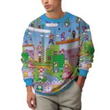 Hooktab Super Mario Adventure Ugly Christmas Sweater