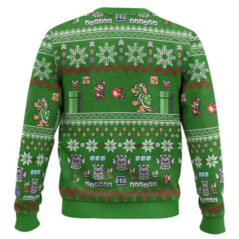 Hooktab Super Mario Bowser Battle Ugly Christmas Sweater Hooktab Super Mario Bowser Battle Ugly Christmas Sweater