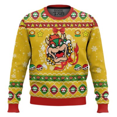 Hooktab Super Mario Bowser Ugly Christmas Sweater