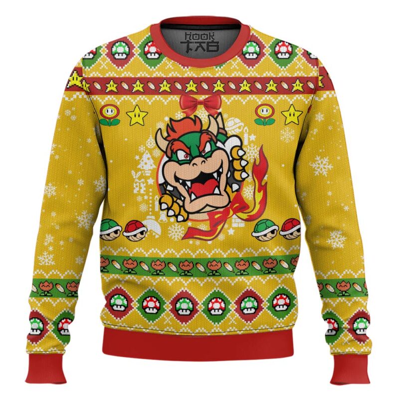 Hooktab Super Mario Bowser Ugly Christmas Sweater