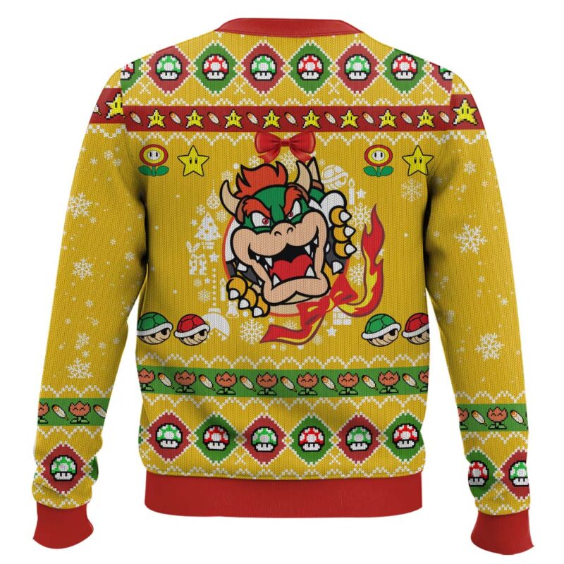 Hooktab Super Mario Bowser Ugly Christmas Sweater Hooktab Super Mario Bowser Ugly Christmas Sweater