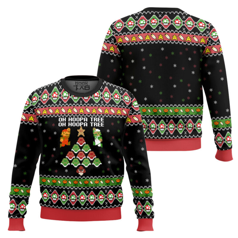 Hooktab Super Mario Koopa Tree Ugly Christmas Sweater Hooktab Super Mario Koopa Tree Ugly Christmas Sweater