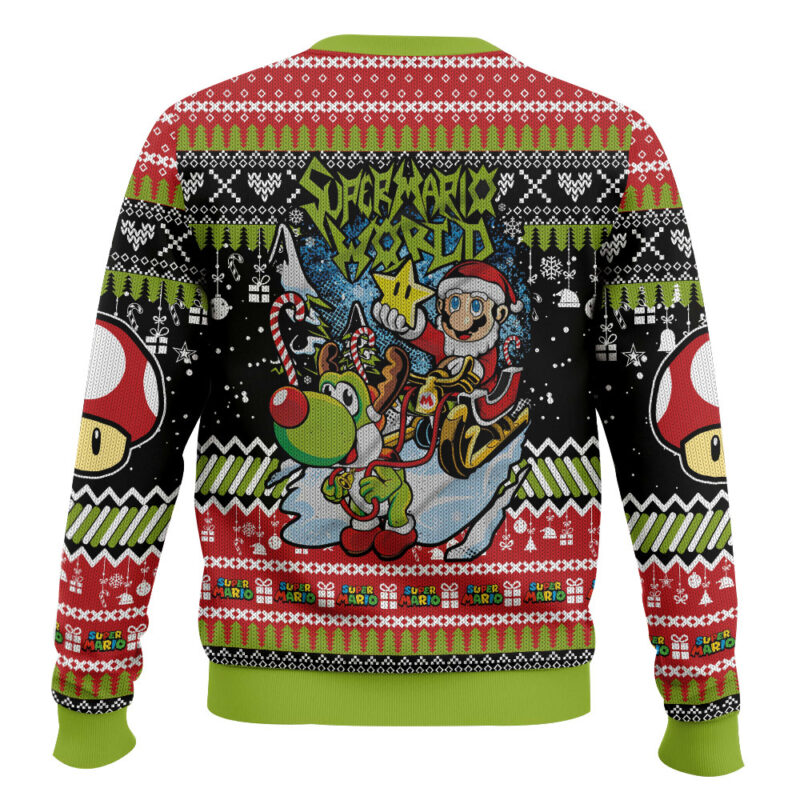 Hooktab Super Mario World Ugly Christmas Sweater Hooktab Super Mario World Ugly Christmas Sweater