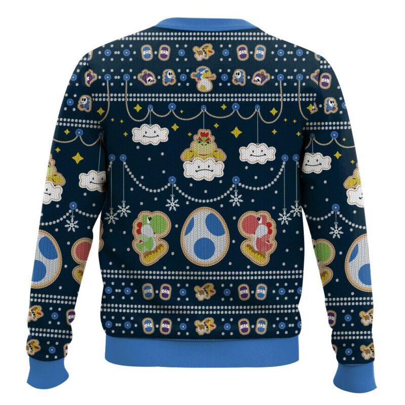 Hooktab Super Mario Yoshi And Bowser Ugly Christmas Sweater Hooktab Super Mario Yoshi And Bowser Ugly Christmas Sweater