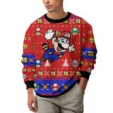 Hooktab Super Raccoon Mario Ugly Christmas Sweater