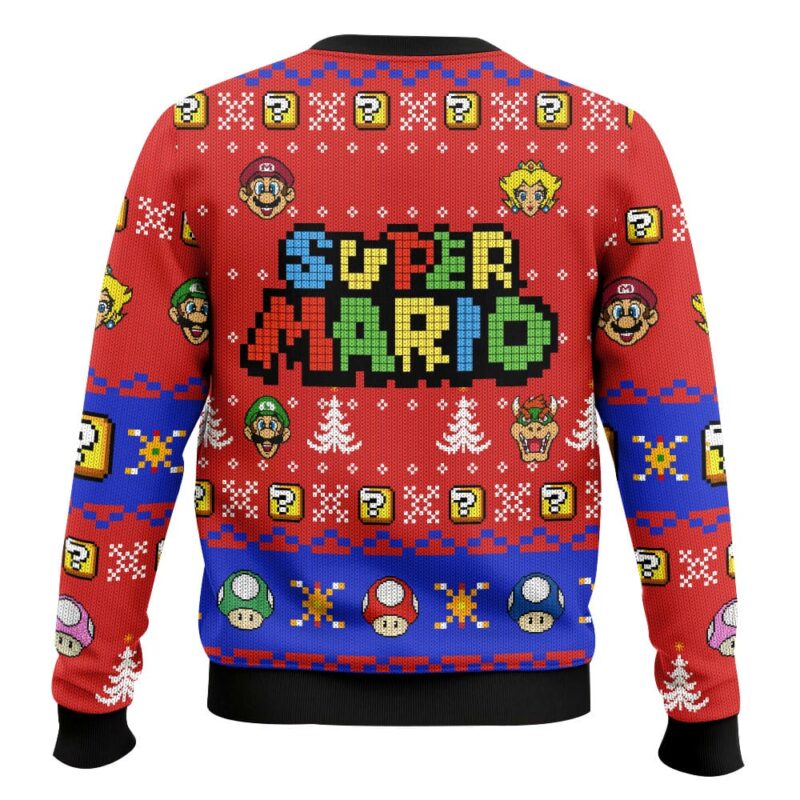 Hooktab Super Raccoon Mario Ugly Christmas Sweater Hooktab Super Raccoon Mario Ugly Christmas Sweater