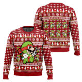 Hooktab Super Ralph Bro Mario Ugly Christmas Sweater