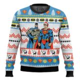 Hooktab Superman And Batman Ugly Christmas Sweater