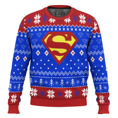 Hooktab Superman Ugly Christmas Sweater