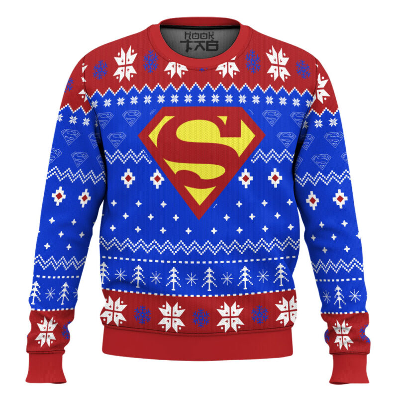 Hooktab Superman Ugly Christmas Sweater