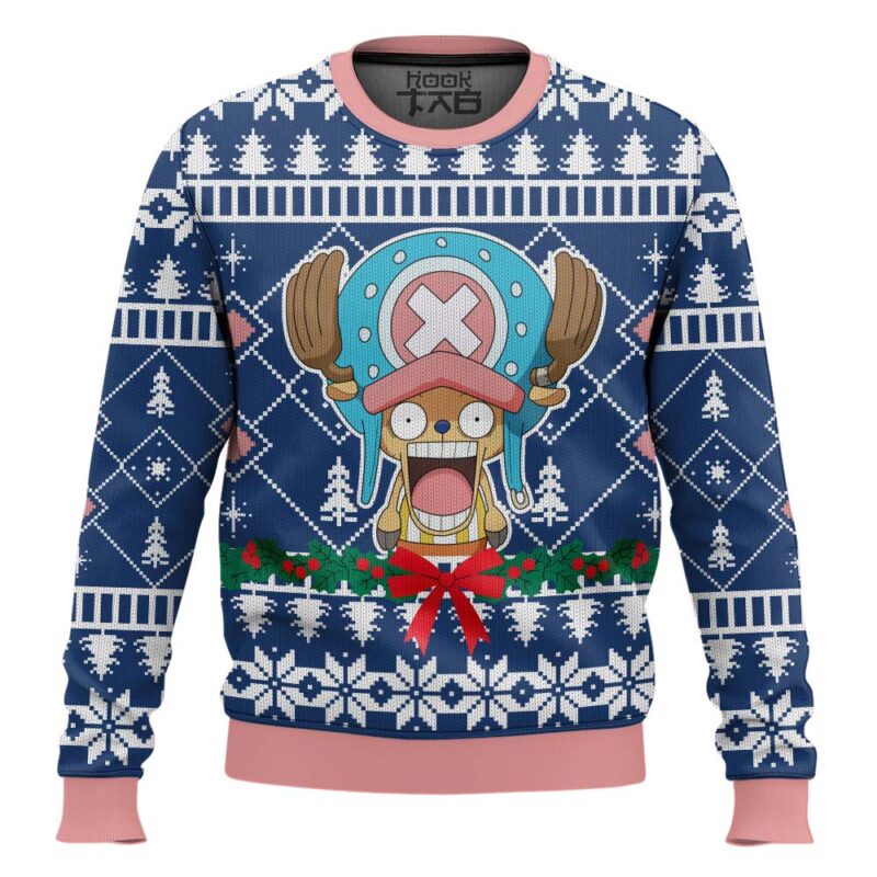 Hooktab Surprised Tony Tony Chopper One Piece Ugly Christmas Sweater Hooktab Surprised Tony Tony Chopper One Piece Ugly Christmas Sweater