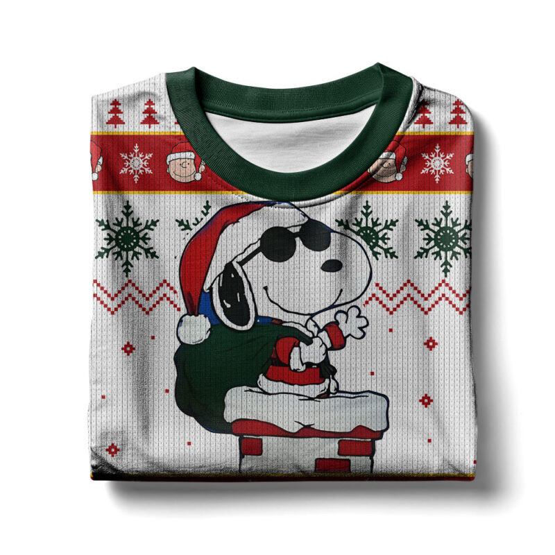 Hooktab Swag Santa Snoopy The Charlie Brown and Snoopy Show Ugly Christmas Sweater Hooktab Swag Santa Snoopy The Charlie Brown and Snoopy Show Ugly Christmas Sweater