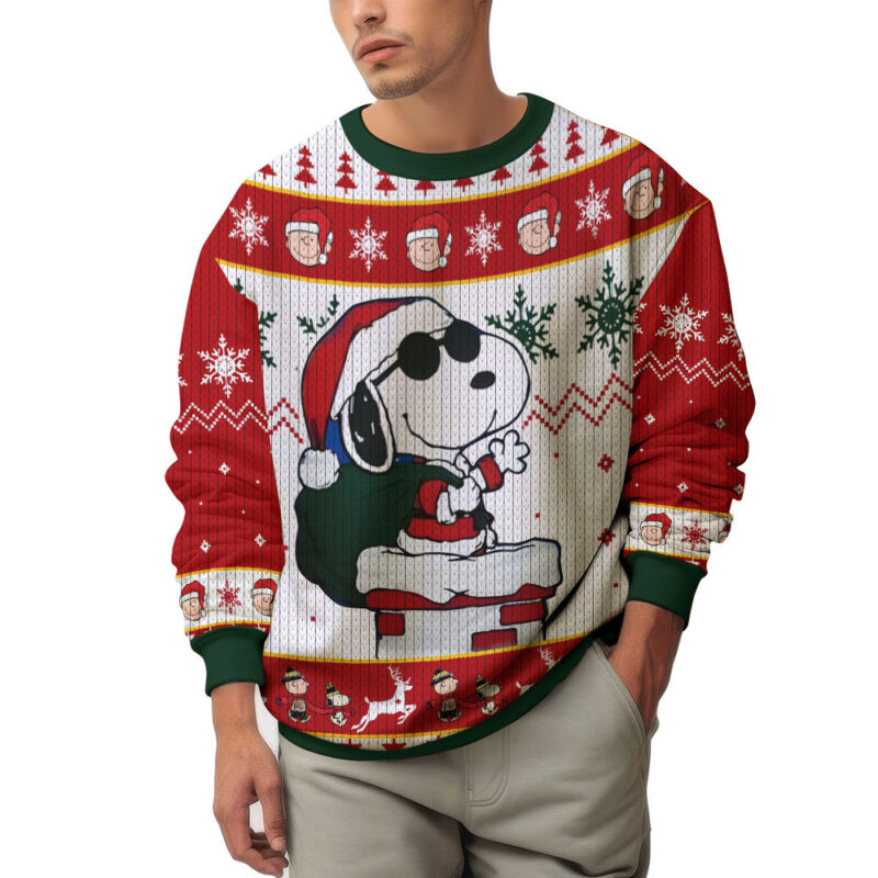Hooktab Swag Santa Snoopy The Charlie Brown and Snoopy Show Ugly Christmas Sweater Hooktab Swag Santa Snoopy The Charlie Brown and Snoopy Show Ugly Christmas Sweater