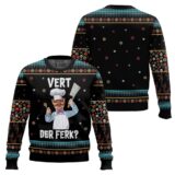 Hooktab Swedish Chef Vert Der Ferk Ugly Christmas Sweater