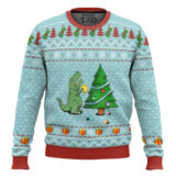 Hooktab T-Rex And Christmas Tree Ugly Christmas Sweater