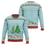 Hooktab T-Rex And Christmas Tree Ugly Christmas Sweater