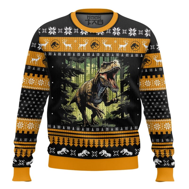 Hooktab T-rex Jurassic World Ugly Christmas Sweater