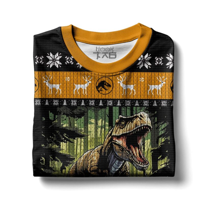 Hooktab T-rex Jurassic World Ugly Christmas Sweater Hooktab T-rex Jurassic World Ugly Christmas Sweater