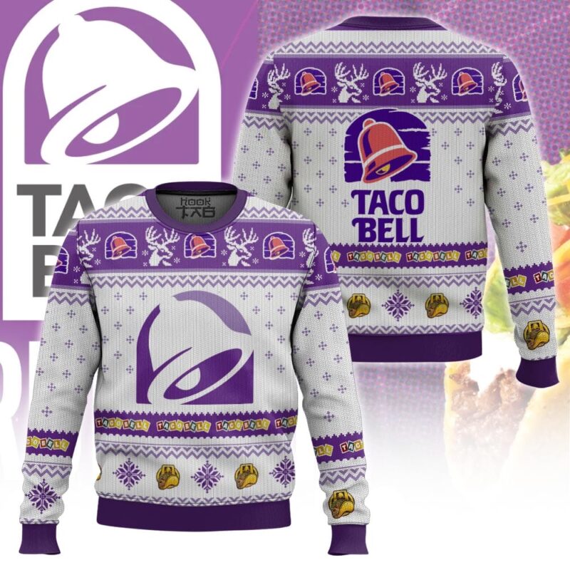 Hooktab Taco Bell Ugly Christmas Sweater Hooktab Taco Bell Ugly Christmas Sweater