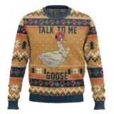 Hooktab Talk To Me Goose Top Gun Ugly Christmas Sweater