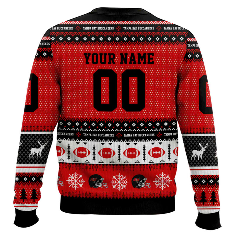 Hooktab Tampa Bay Buccaneers - Custom Name And Number Ugly Sweater Hooktab Tampa Bay Buccaneers - Custom Name And Number Ugly Sweater