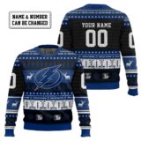 Hooktab Tampa Bay Lightning - Custom Name And Number Ugly Sweater