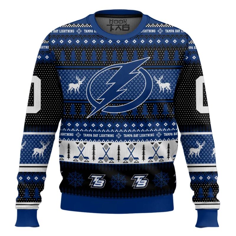Hooktab Tampa Bay Lightning - Custom Name And Number Ugly Sweater