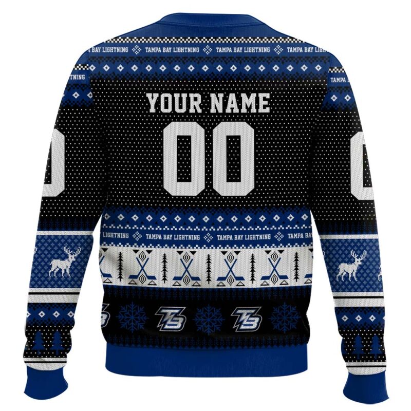 Hooktab Tampa Bay Lightning - Custom Name And Number Ugly Sweater Hooktab Tampa Bay Lightning - Custom Name And Number Ugly Sweater