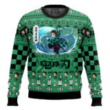 Hooktab Tanjiro Kamado Ugly Christmas Sweater