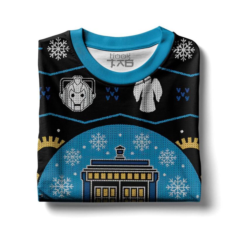 Hooktab Tardis Doctor Who Ugly Christmas Sweater Hooktab Tardis Doctor Who Ugly Christmas Sweater